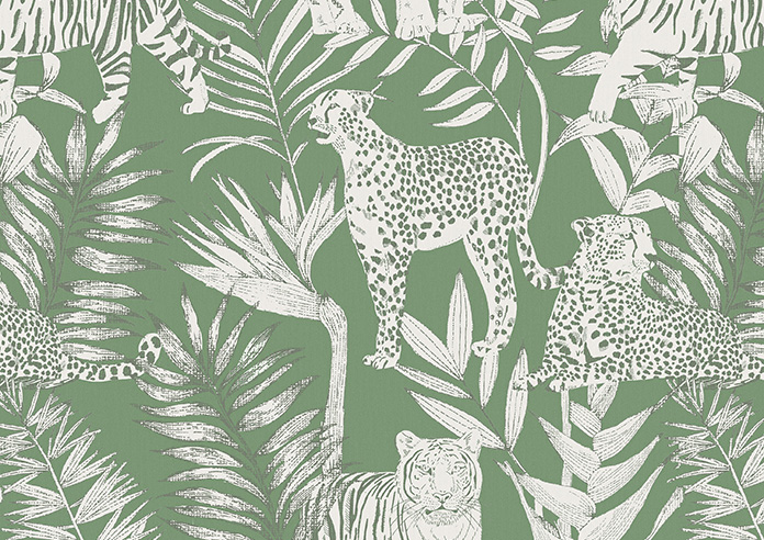 Tropical Wildcats, Emerald - Twist&Fit Roller Blind - Image 6